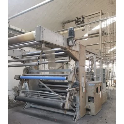 BIANCO slitter line year 2003 with rope opener and squeezer mangle made in stainless steel